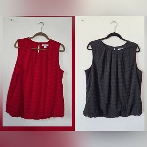 Lot Of 2 Liz Claiborne Camisoles Black Red XL Office Career Formal Glitter Party